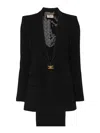 Elisabetta Franchi Logo-plaque Crepe Suit In Black