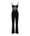 Elisabetta Franchi Lettering Jacquard Crepe Jumpsuit In Black