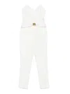 Elisabetta Franchi Strapless Jumpsuit Structured Bodice Cropped Length In White
