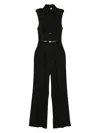 Elisabetta Franchi Collared Belted Jumpsuit In Black