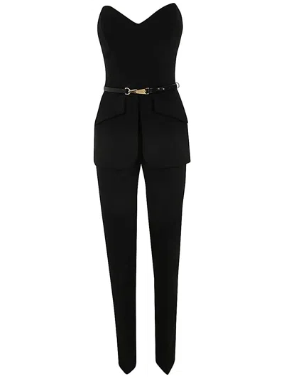 Elisabetta Franchi Jumpsuit With Belt In Black