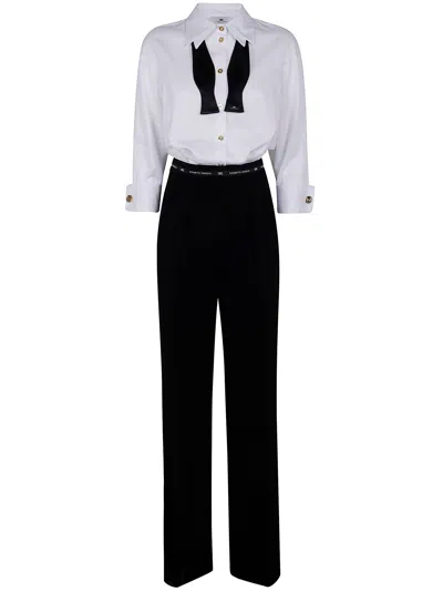 Elisabetta Franchi Jumpsuit With Bow Detail In Black