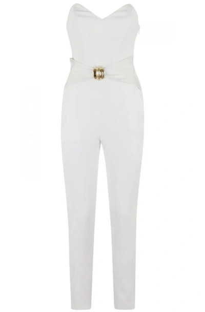 Elisabetta Franchi Jumpsuit With Macro Bow In White