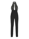 Elisabetta Franchi Georgette Jumpsuit With Piping In Black