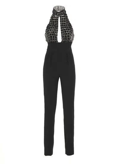 Elisabetta Franchi Jumpsuit With Paillettes In Black