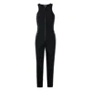 Elisabetta Franchi Zip-front Halterneck Jumpsuit In Black