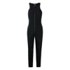 Elisabetta Franchi Zip-front Halterneck Jumpsuit In Black