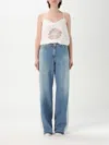 Elisabetta Franchi Jumpsuits  Woman Color Denim In Denim