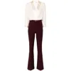Elisabetta Franchi Crossover-neck Flared Jumpsuit In Multi