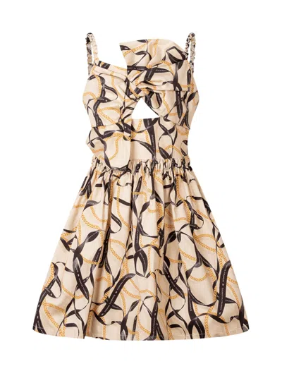 Elisabetta Franchi Kids Chic Mini Suit With Front Knot And Tailored Lines In Multicolor