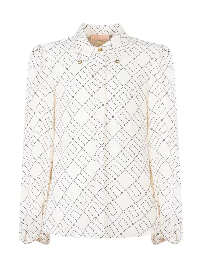 Elisabetta Franchi Kids Kids Logo Shirt In 100% Viscose In Bianco