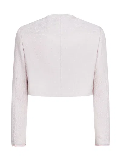 Elisabetta Franchi Kids Mini Tweed Jacket With Front Pockets In Rosa