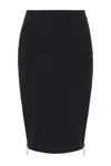 Elisabetta Franchi Knee-length Black Skirt With Gold Zipper Accents In Black