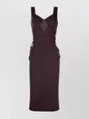 Elisabetta Franchi Structured Bodice Evening Dress In Brown