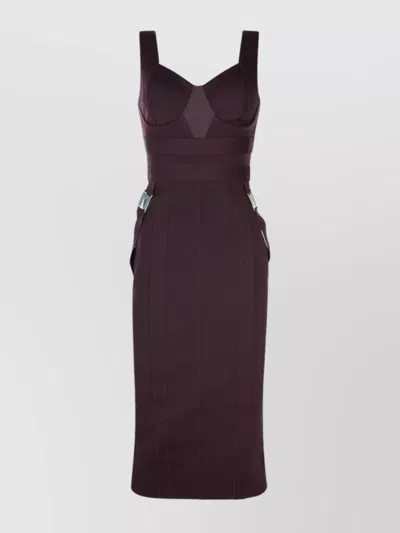 ELISABETTA FRANCHI KNEE LENGTH DRESS SIDE SLIT