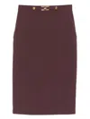 Elisabetta Franchi Button-fastening Pencil Skirt In Brown