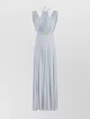 Elisabetta Franchi Knee Length Sleeveless Dress With Belted Waist In Blue