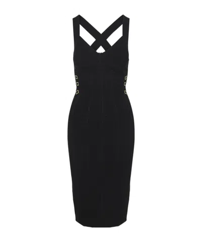 Elisabetta Franchi Knit 3d Pencil Dress In Black