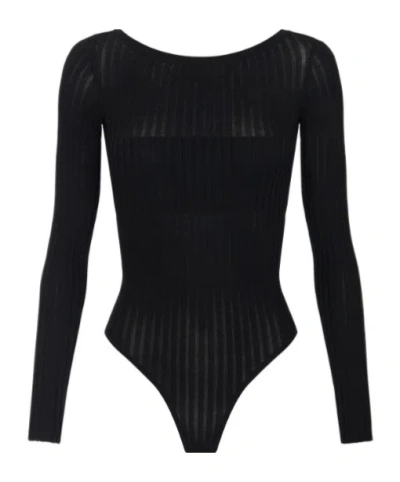 Elisabetta Franchi Knit Bodysuit In Black
