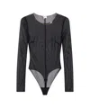 Elisabetta Franchi Knit Bodysuit With Chain Detail In Black