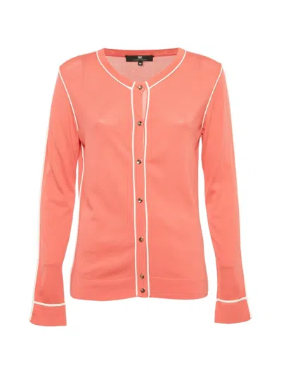 Pre-owned Elisabetta Franchi Knit Cardigan In Pink