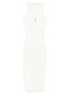 Elisabetta Franchi Cut-out Ribbed-knit Midi Dress In Beige