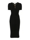 Elisabetta Franchi Ribbed-knit Dress In Black