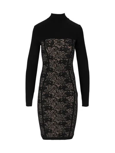 Elisabetta Franchi Knit Dress In Black