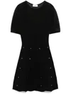 Elisabetta Franchi Herringbone-pattern Mini Dress In Black  