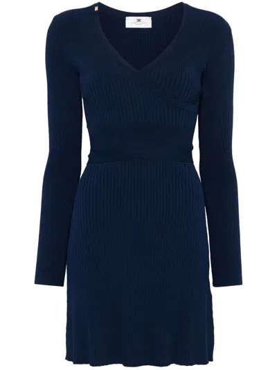 Elisabetta Franchi Knit Dress In Blue