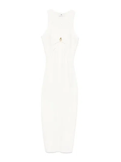 Elisabetta Franchi Knit Dress In Beige