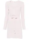 Elisabetta Franchi Ribbed Mini Dress In Pink