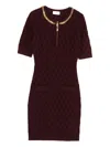Elisabetta Franchi Chain-embellished Mini Dress In Burgundy