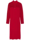 Elisabetta Franchi 3d-knit Herringbone Midi Dress In Red