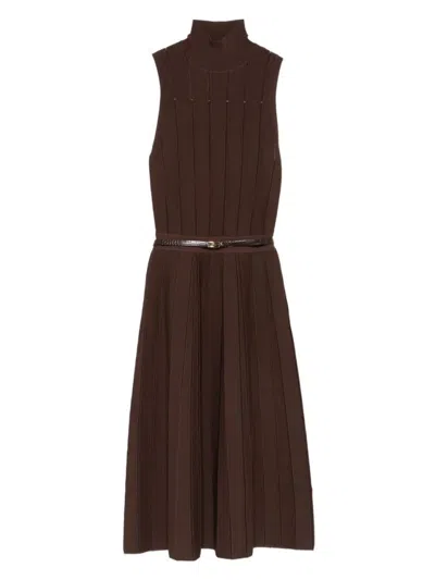 ELISABETTA FRANCHI KNIT DRESS WITH BELT