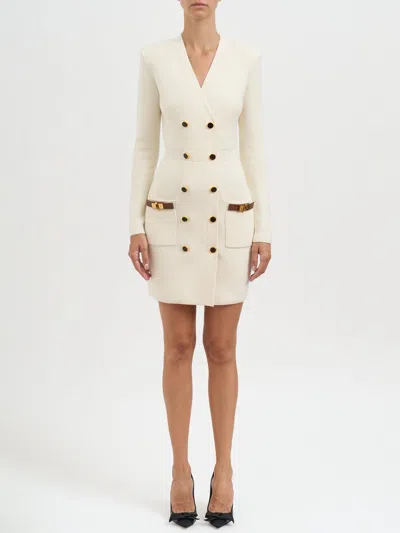 ELISABETTA FRANCHI ELISABETTA FRANCHI KNIT DRESS WITH JEWEL DECORATIONS