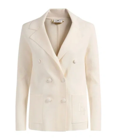 Elisabetta Franchi Knit Jacket In White