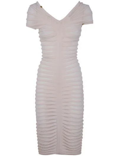 Elisabetta Franchi Knit Midi Dress In Pink