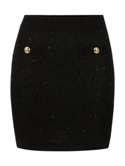 Elisabetta Franchi Knit Mini Skirt For Women In Black