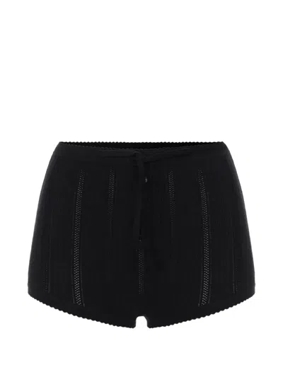 Elisabetta Franchi Knit Openwork Briefs In Black