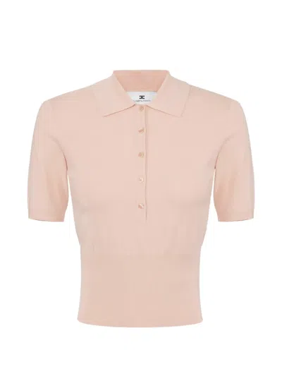 Elisabetta Franchi Gestricktes Poloshirt In Nude