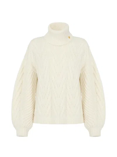 Elisabetta Franchi Knit Pullover In Neutral