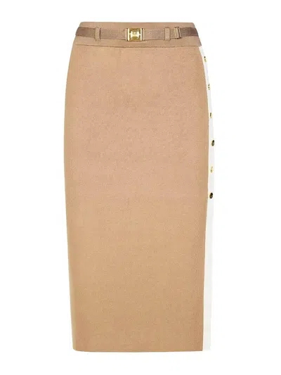 Elisabetta Franchi Knit Skirt In Gray