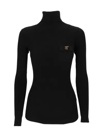 Elisabetta Franchi Knit Sweater In Black