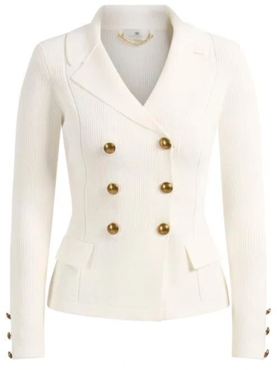 Elisabetta Franchi Knit Sweater For Spring/summer 2026 In White