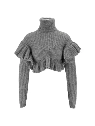 Elisabetta Franchi Knit Sweater In Gray
