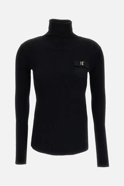 Elisabetta Franchi Knit Sweater In Nero