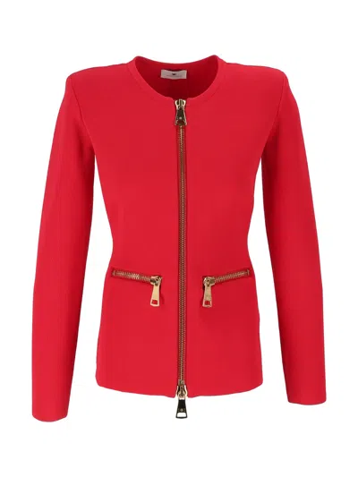 Elisabetta Franchi Knit Sweater In Red