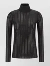 Elisabetta Franchi Knit Sweater With Long Sleeves And High Neck In Black