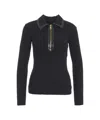 Elisabetta Franchi Knit Sweater With Polo Collar In Black
